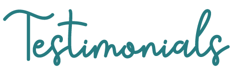 Heading text saying testimonials